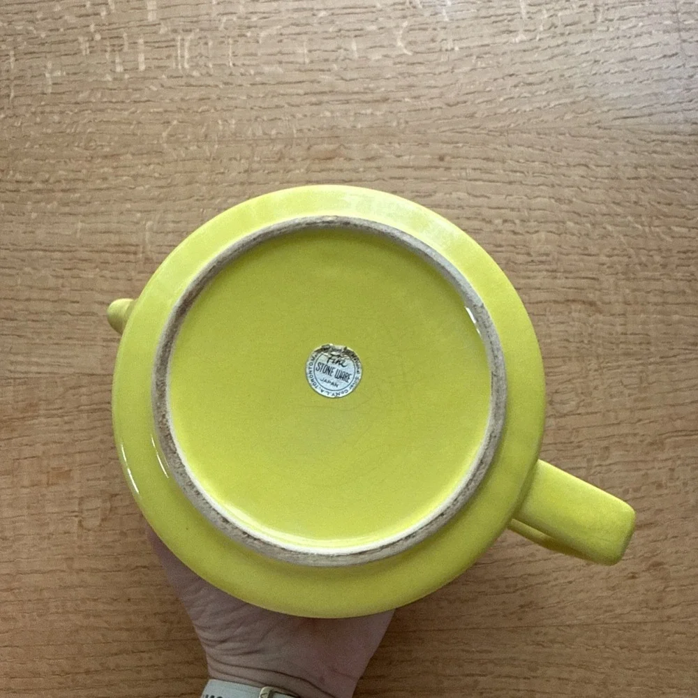 Vintage National Silver Co. Teapot Yellow Green With Sticker